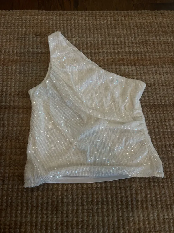 Heartloom Sparkly One Shoulder Top - Image 2