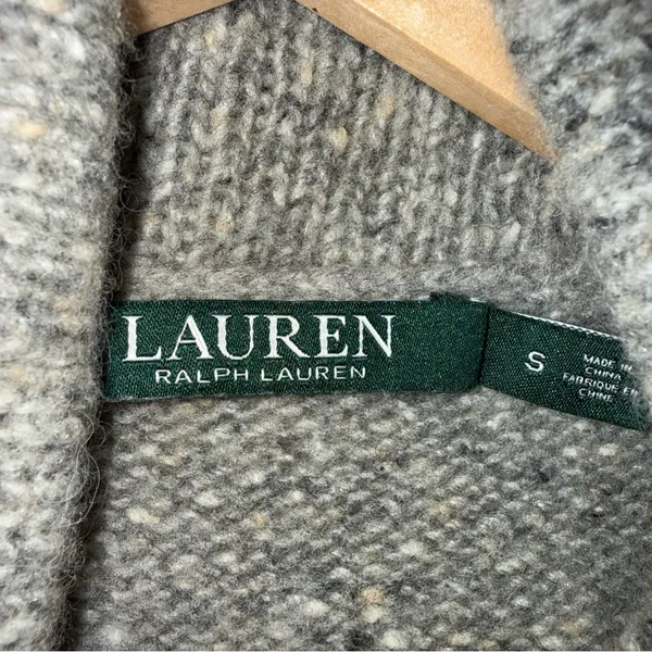 Lauren Ralph Lauren Grey Wool Alpaca Blend Cowl Neck Midi Sweater‎ Dress Small - Image 3