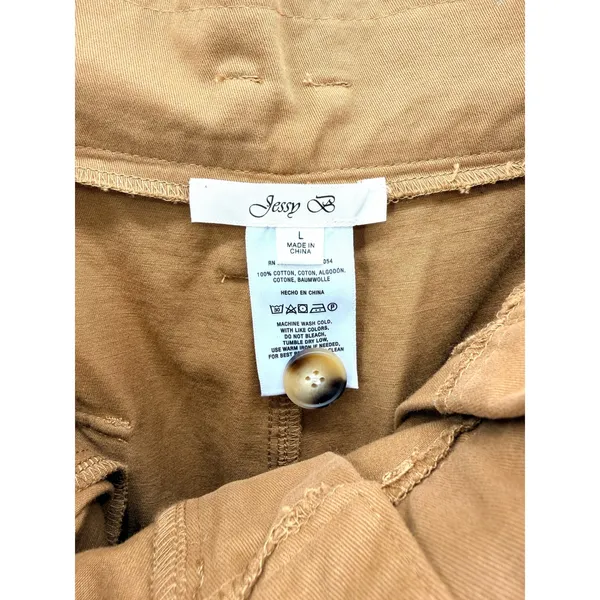 Anthropologie Jessy‎ B Cedar Brown Paperbag Waist Cargo Pants Large NWT Casual - Image 6