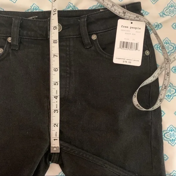 Free People Shorts Avery‎ Denim Black Ash 24 25 NWT - Image 14