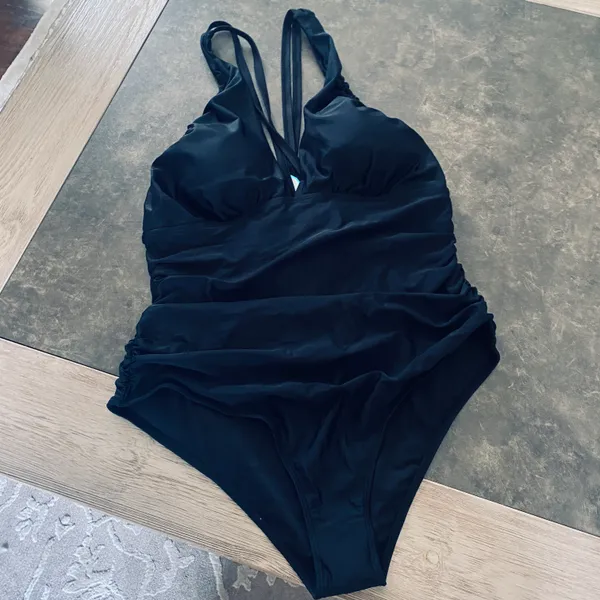 You Di An Women's Swimsuits One Piece Tummy Control Front Cross Backless Swimsuit - Image 8