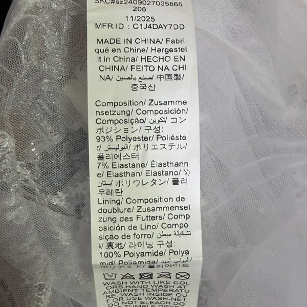 NWT MakeMeChic White Sequin Fringe Mesh Sheer Midi Skirt Sheer Party Medium - Image 8