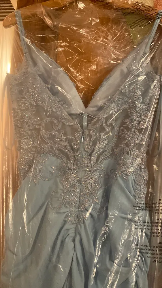 La Femme blue corset prom dress - Image 8