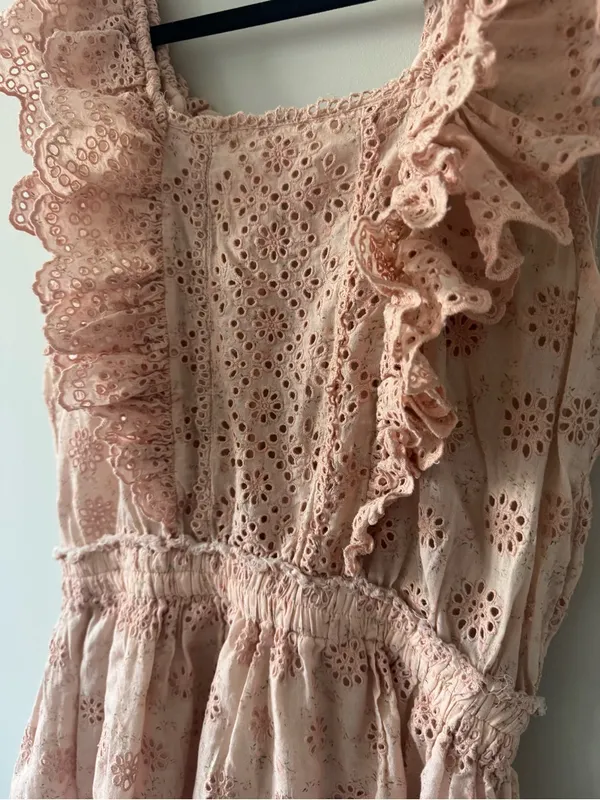 LoveShackFancy Dora Dress in Pink Parfait Size L - Image 6