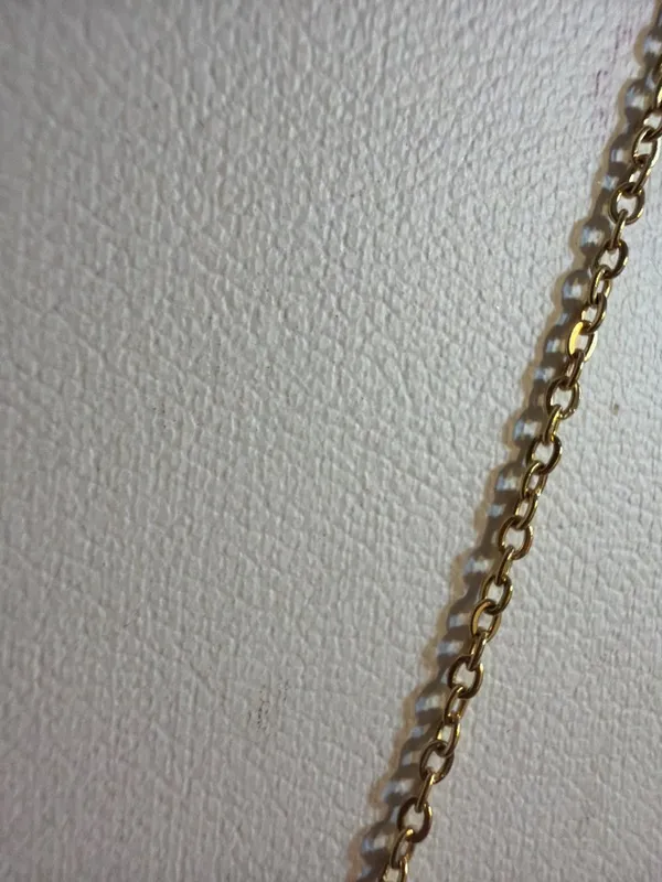 Gold Tone Knot Pendant Necklace Choker Stainless Steel Minimalist Adj 18.5" NWT - Image 3