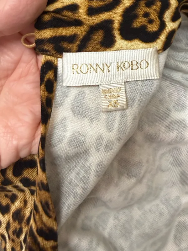 Ronny Kobo High-Neck Leopard Print Keyhole Back ‘Adina’ Dress - Image 5