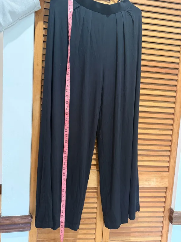 JLUXLABEL Black Double-Lined Pleated Wide Leg Palazzo Pants High Waist - Size S - Image 5