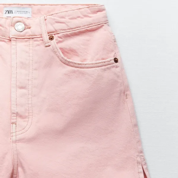 Zara | Pink High Rise Denim Shorts - Image 6