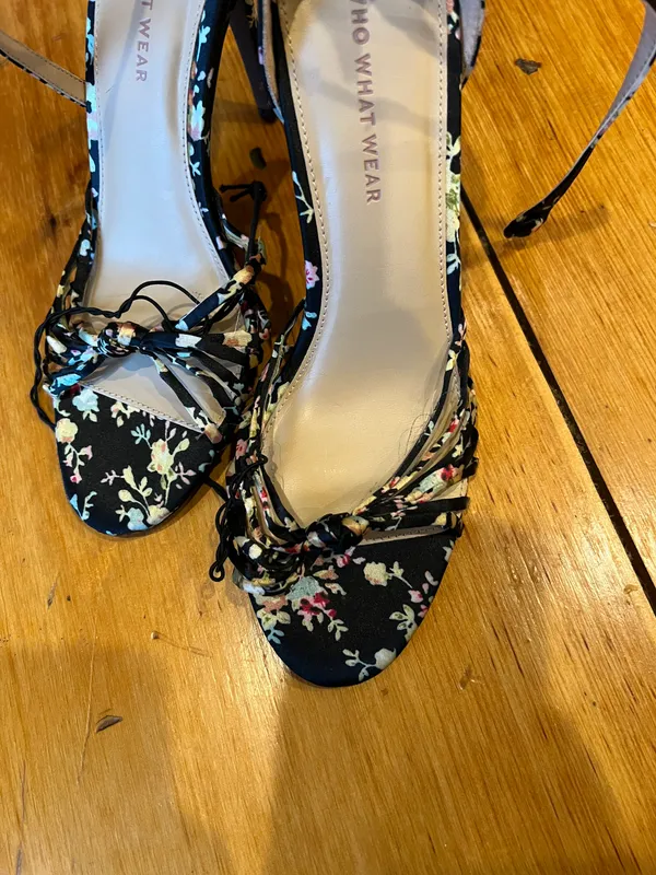 Who What Wear Floral Satin Strappy Heel - Image 2
