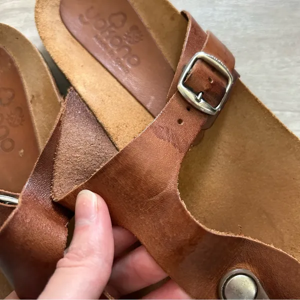 Yokono Made in Spain Ibiza Brown T-Strap Leather Sandals Size 7.5 - Image 2