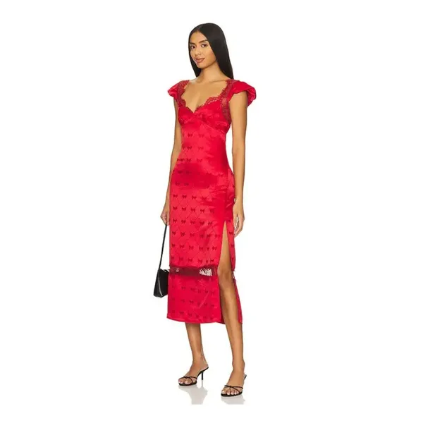NEW Free People Foolish Heart Midi Dress Size Medium - Image 3