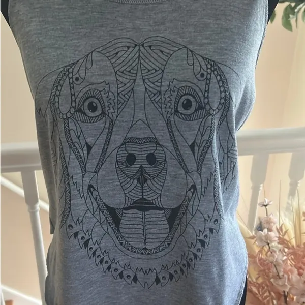 Gray Dog Graphic Tank Top - Image 2