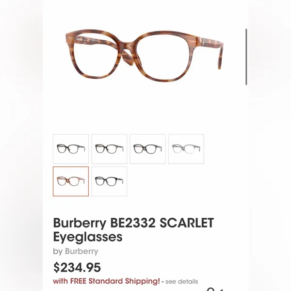 Burberry BE2332 SCARLET Eyeglasses Frames Only EUC - Image 8