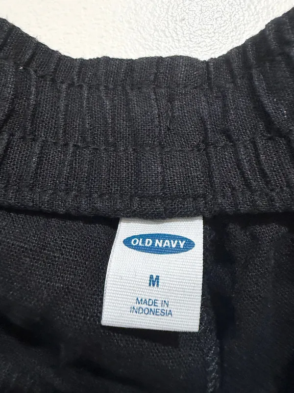 Old navy black High-Waisted Linen-Blend Super Wide-Leg Pants Size medium - Image 9