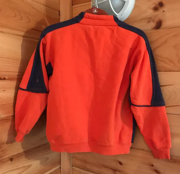 Woolrich AMAZING ORANGE/NAVY BLUE VINTAGE QUARTER ZIP SWEATSHIRT - Image 4