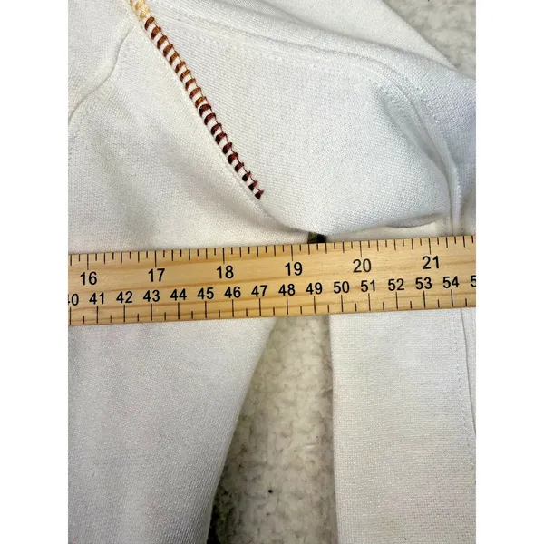 Coogi Hoodie Womens Medium White Full Zip Embroidered Logo‎ Fleece Raglan Sleeve - Image 10