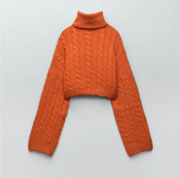ZARA knitted turtleneck sweter top cardigan - Image 2