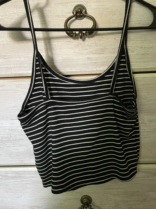American Eagle Outfitters Black And White Stripped Tank - Image 3