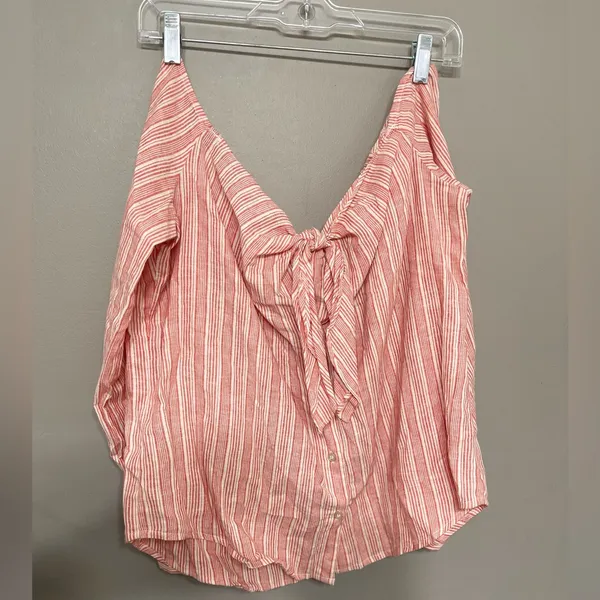 FREE PEOPLE Women’s Top‎ Hello There Relaxed Stylish Red/Orange Size Med - Image 3