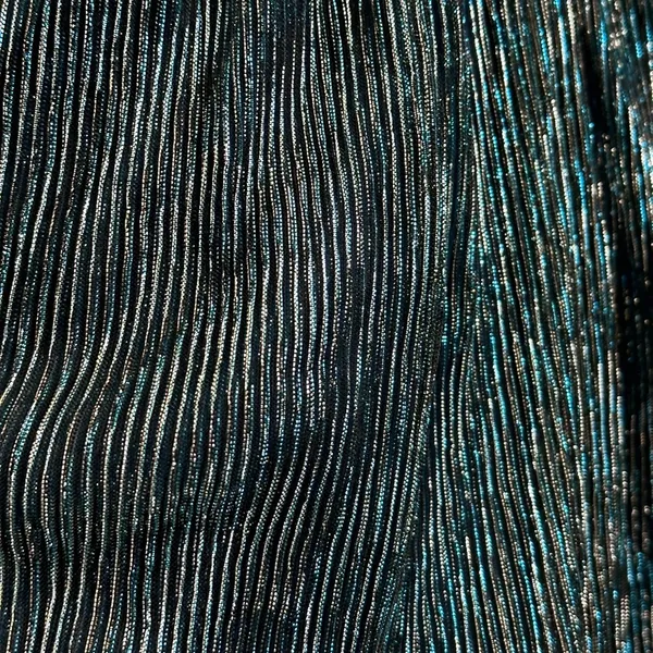 Lulus Dress Women’s Size Medium Teal Metallic Stripe Twist Back Cocktail NWT - Image 6