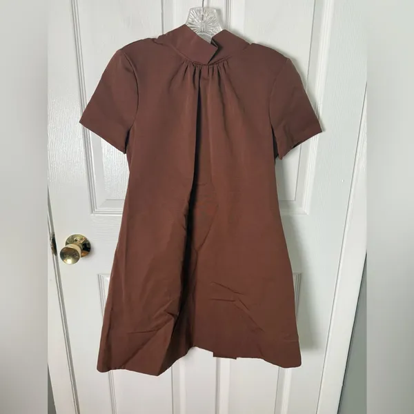 Staud Mini Ilana Dress in Clove Brown S - Image 2
