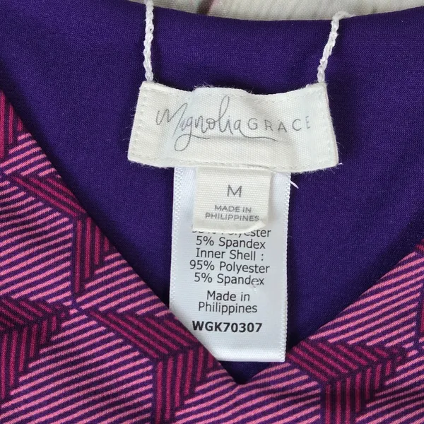 Magnolia Grace Perissa Reversible Knit Dress Purple Geometric Sleeveless M - Image 5