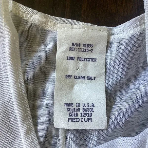 Sheer Vintage Slip Dress White Size M - Image 6