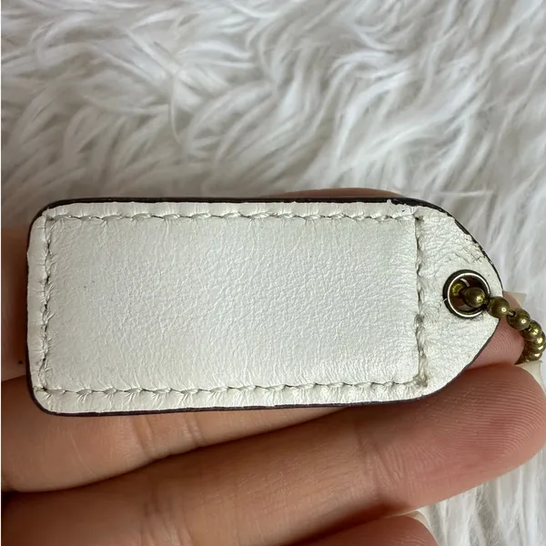 1.5" y2k COACH White Fob Bag Charm Hang tag Hangtag - Image 2
