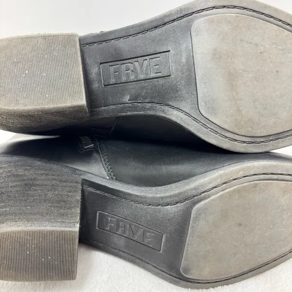 Frye Black Leather Ankle Booties with Zipper‎ Size 7M - Image 8