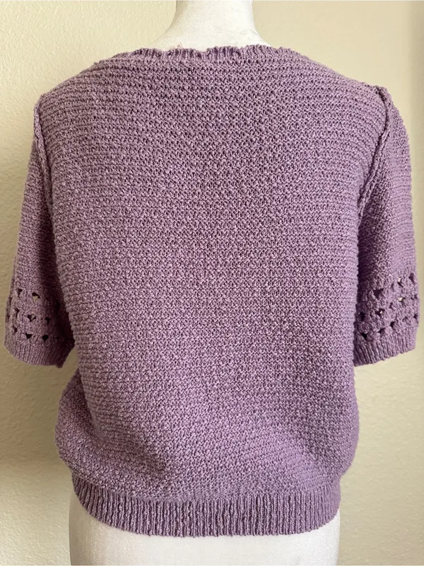 FREE PEOPLE Bree Cropped Pullover in Glimmer in Lilac Purple Sz. Medium - Image 10