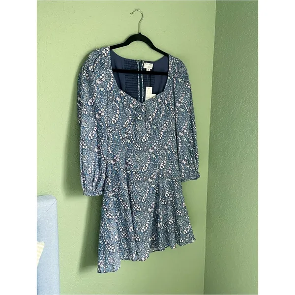 New J. Crew x Liberty Sweetheart Long Sleeve Mini Dress Bourton Bloom Size 00 - Image 2
