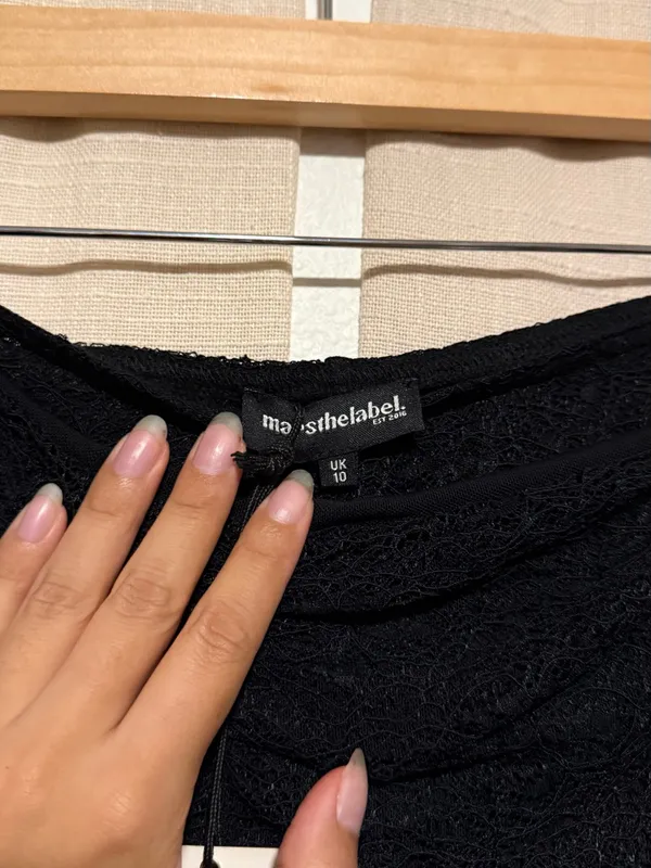 NWT MarstheLabel Sheer Black Lace pant with wrap skir - Image 5