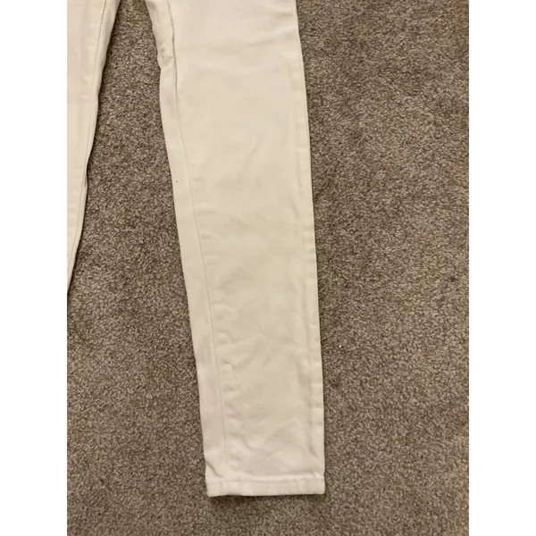 Kancan Straight Leg High Rise White Denim Jeans, 27 - Image 3