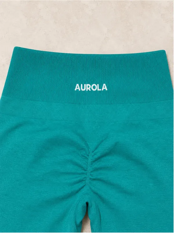 AUROLA Teal Seamless Scrunch‎ Butt High Rise Compression Leggings XS - Image 4