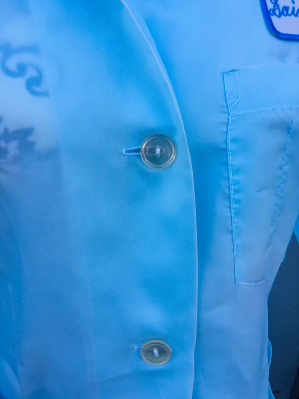 Vintage 70s Nurse Maid Uniform Costume Daisy Bedgood Blue Polyester Long Sleeve - Image 6