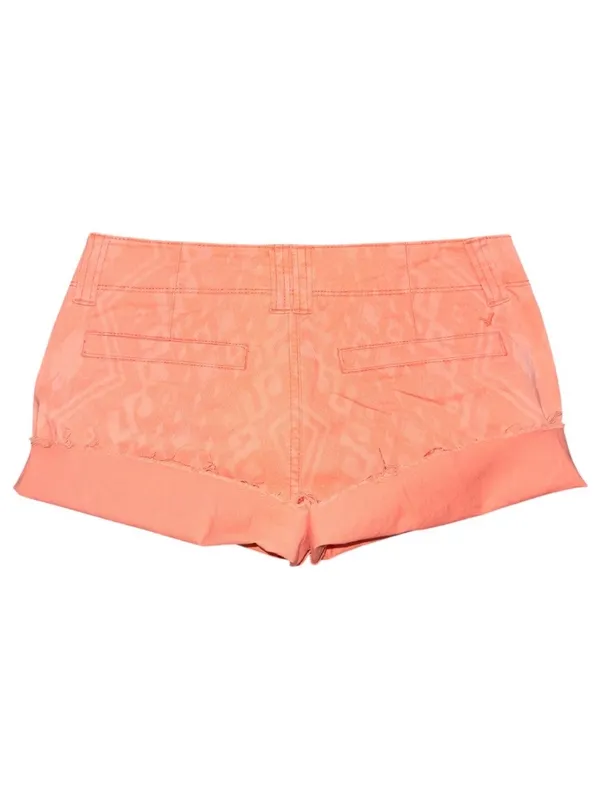 American Eagle Low Rise Micro Mini Chino Shorts Coral Tribal Geometric 0 Preppy - Image 2