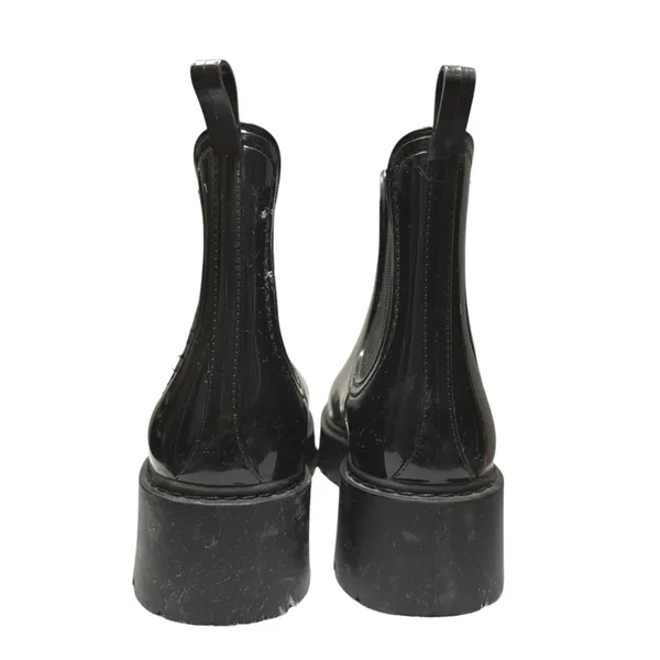 Steve Madden Nanna Women Black Elastic Platform Gloss Chelsie Rain Boots Size 10 - Image 3