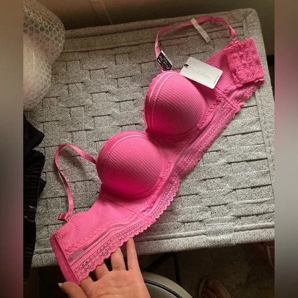 Hot Pink Lace Bra Top Size 34c - Image 3