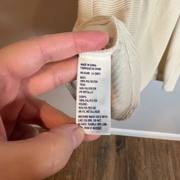 NWT American Eagle cream ribbed open back dress - Image 5