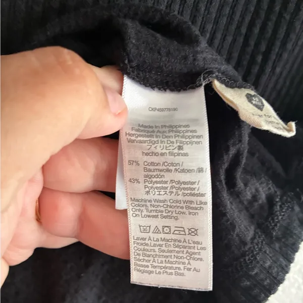 Madewell Faded Black Textured Button-Shoulder Tee M - Image 10