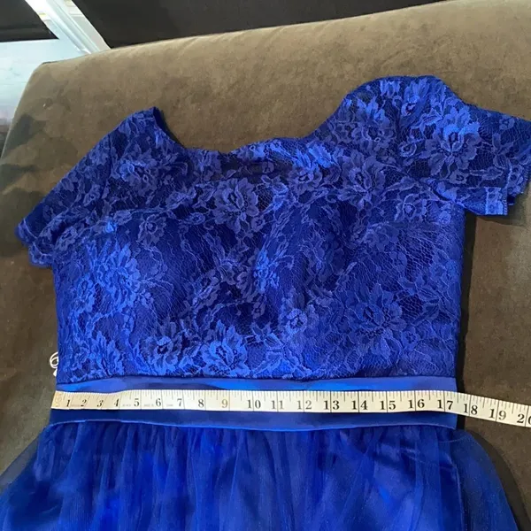 Women’s Short Sleeve Full Length Lace & Tulle Bridesmaid Party Dress Size XL NWT - Image 9