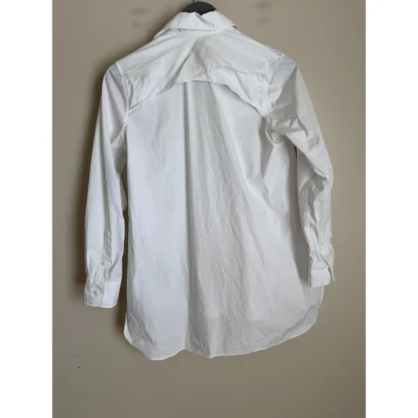 Ann Mashburn Button Down Shirt Women XS White Stretch Cotton - Image 4