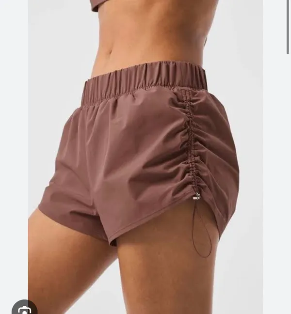 ALO Yoga Cinch It Chestnut High-Rise Athletic Running Shorts - Image 2