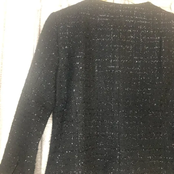 Laundry by Shelli Segal Black Metallic Tweed Blazer - Image 8