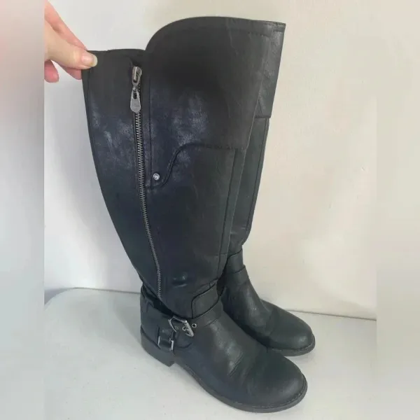 G by Guess Harson‎ Knee High Black Zipper Boot Sz 6.5M EUC! - Image 5