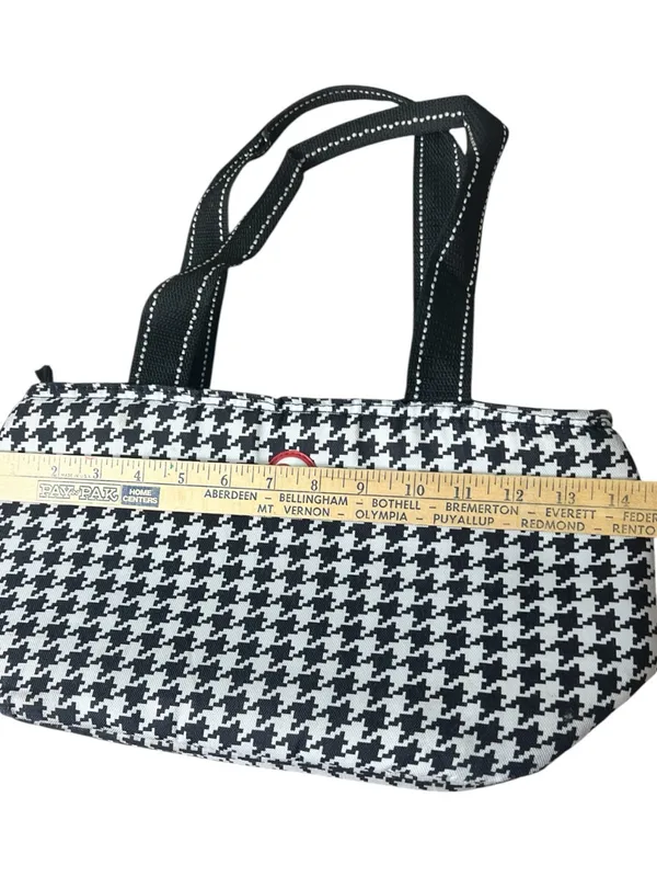 Igloo Houndstooth Insulated Soft Cooler Lunch Tote Bag Canvas Reusable Black - Image 3