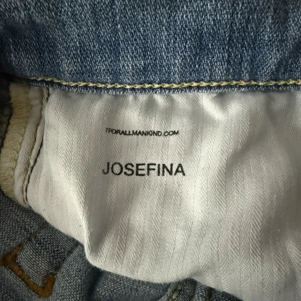 7 For All Mankind Josefina Skinny Boyfriend Jeans Medium Wash Size 27 Button Fly - Image 6