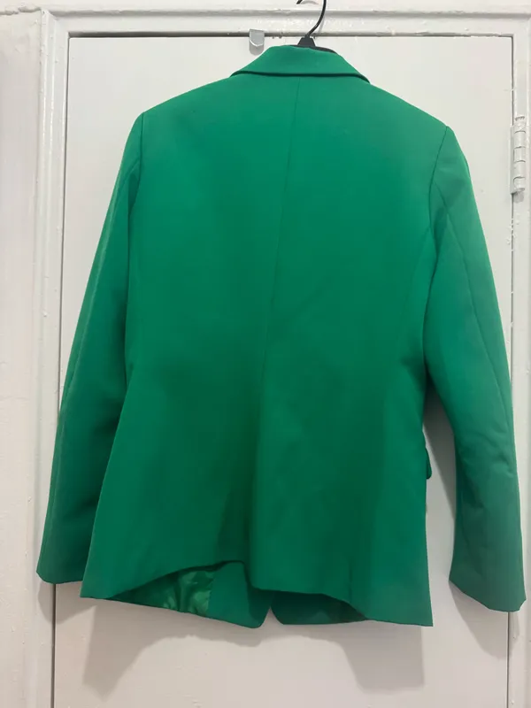 Green Double Breasted Women Blazer size M - Image 6
