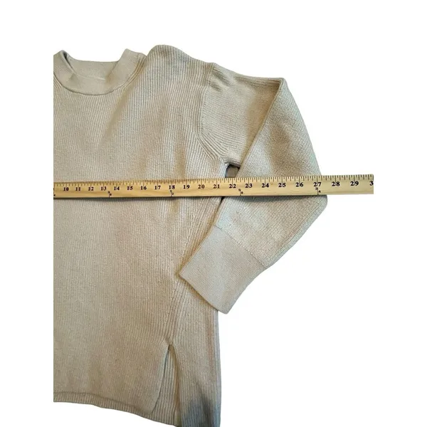 Lululemon Women Merino Wool-Blend Ribbed Crewneck Sweater Size 8 White Opal R1-2 - Image 5