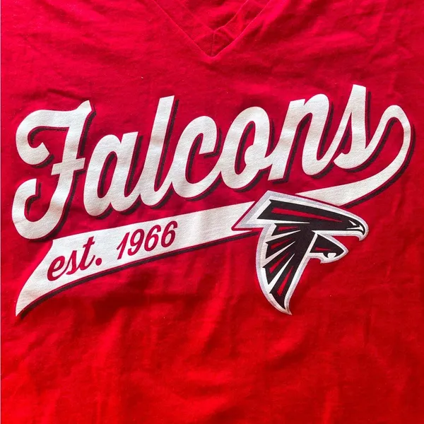 National Football League Team Apparel Atlanta Falcon’s Women’s T-Shirt with a V Neck in a size Large - Image 4